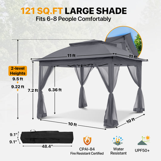 COOS BAY 11x11 Pop Up Gazebo with Mesh Netting