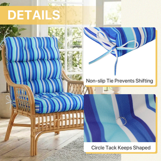 COOS BAY Outdoor Chair Cushions High Back 46x22 Inch, 2 Pack