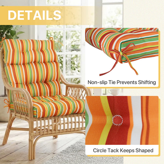 COOS BAY Outdoor Chair Cushions High Back 46x22 Inch, 2 Pack
