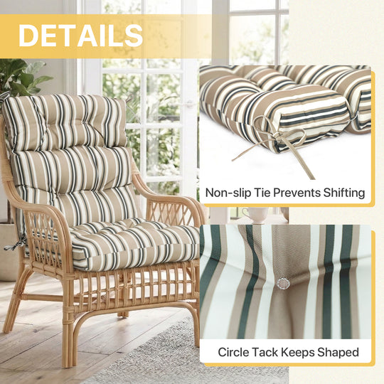 COOS BAY Outdoor Chair Cushions High Back 46x22 Inch, 1 Pack