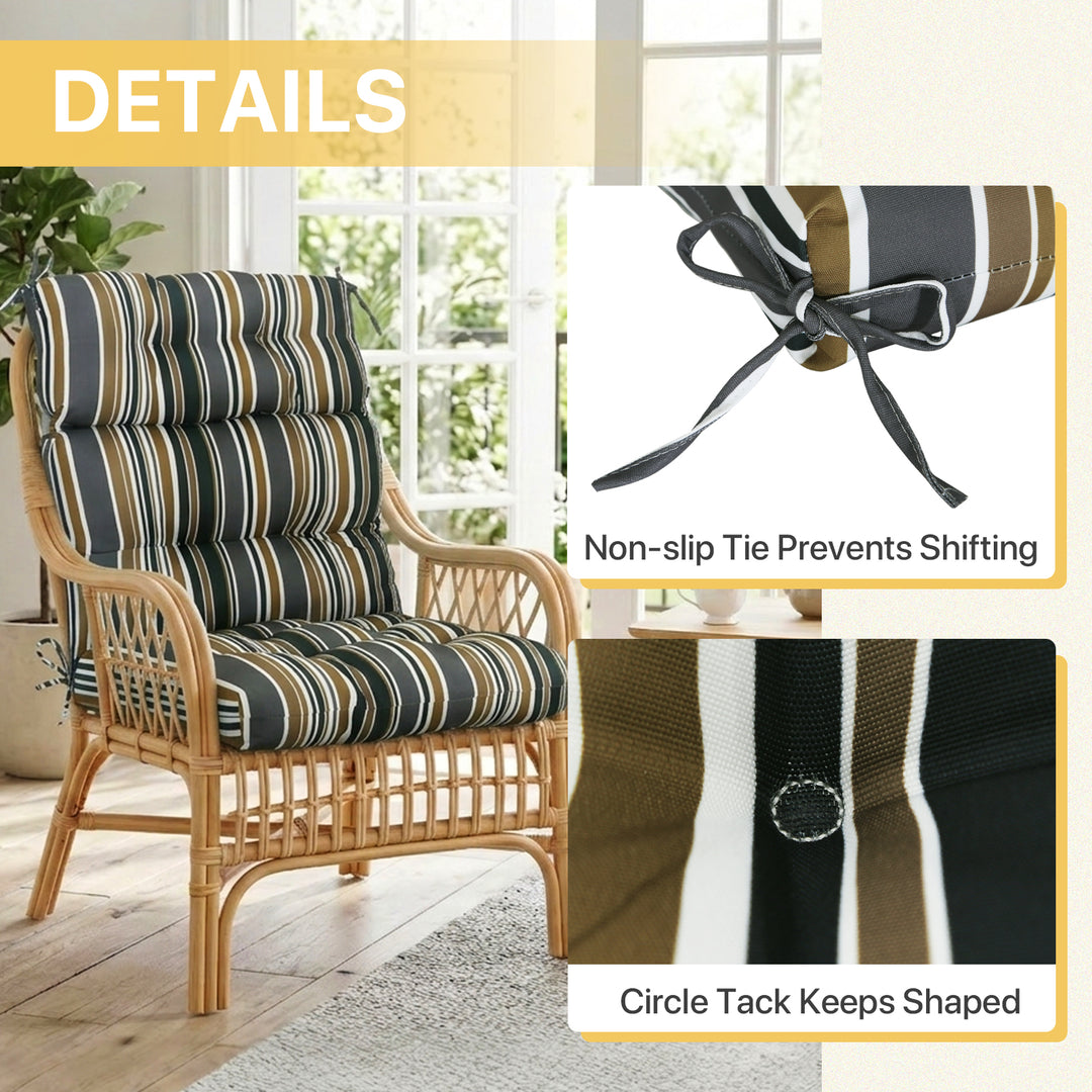 COOS BAY Outdoor Chair Cushions High Back 46x22 Inch, 2 Pack