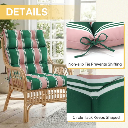 COOS BAY Outdoor Chair Cushions High Back 46x22 Inch, 2 Pack