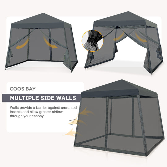 COOS BAY 10' x 10' Slant Leg Pop Up Canopy Tent (8x8 Top)