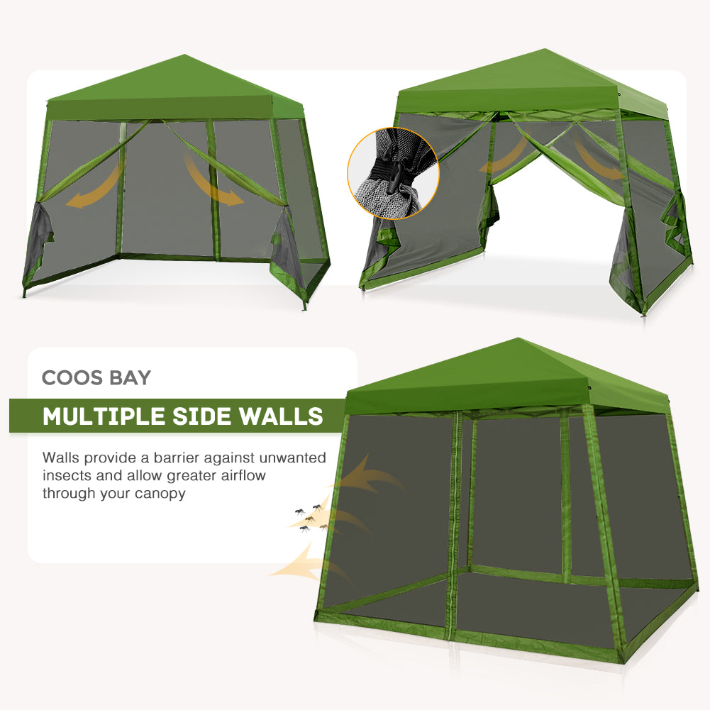 COOS BAY 10' x 10' Slant Leg Pop Up Canopy Tent (8x8 Top