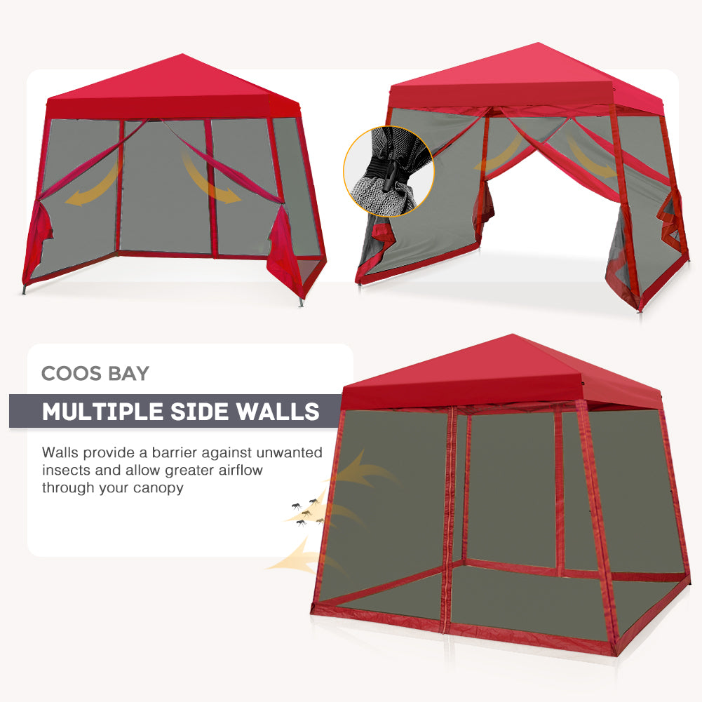 COOS BAY 10' x 10' Slant Leg Pop Up Canopy Tent (8x8 Top)