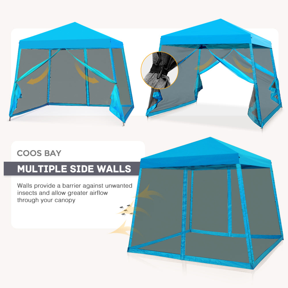 COOS BAY 10' x 10' Slant Leg Pop Up Canopy Tent (8x8 Top)