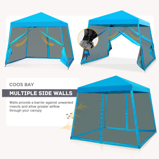 COOS BAY 10' x 10' Slant Leg Pop Up Canopy Tent (8x8 Top)