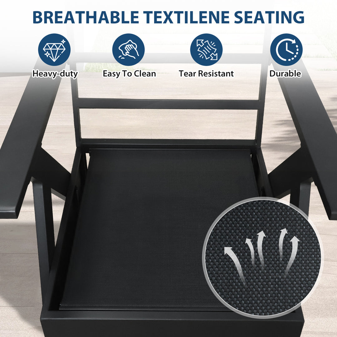 COOS BAY Iron Luxe Modern 3 Piece Outdoor Bistro Set