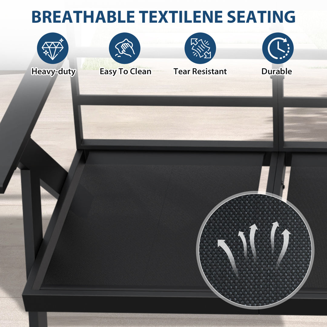 COOS BAY Iron Luxe Modern Outdoor 5 Piece Patio Furniture Set