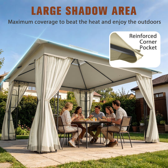COOS BAY 10x12 Outdoor Patio Gazebo with Netting