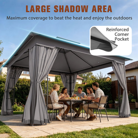 COOS BAY 10x12 Outdoor Patio Gazebo with Netting