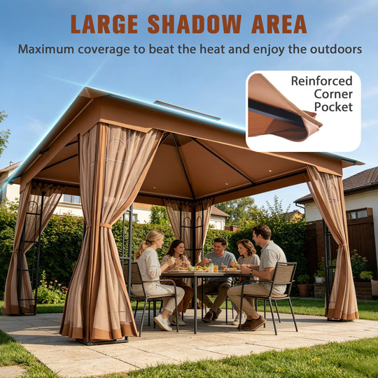COOS BAY 10x12 Outdoor Patio Gazebo with Netting