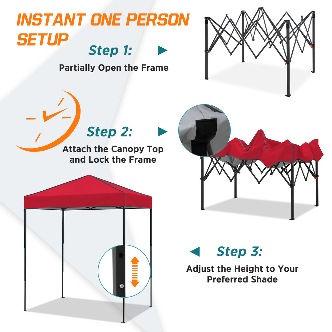 COOS BAY Pop Up Canopy Tent 6x4
