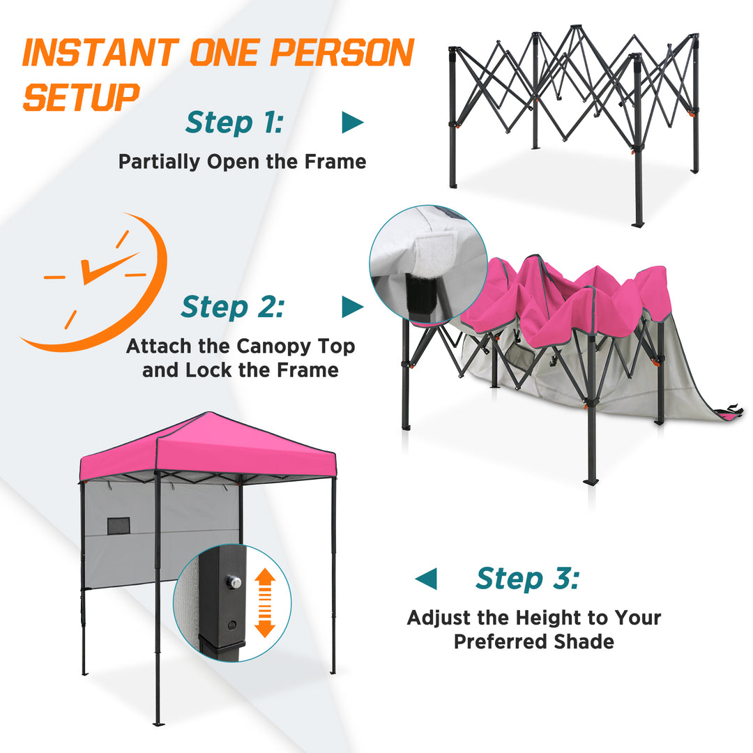 COOS BAY Pop Up Canopy Tent 6x4 with Adjustable Sun Wall