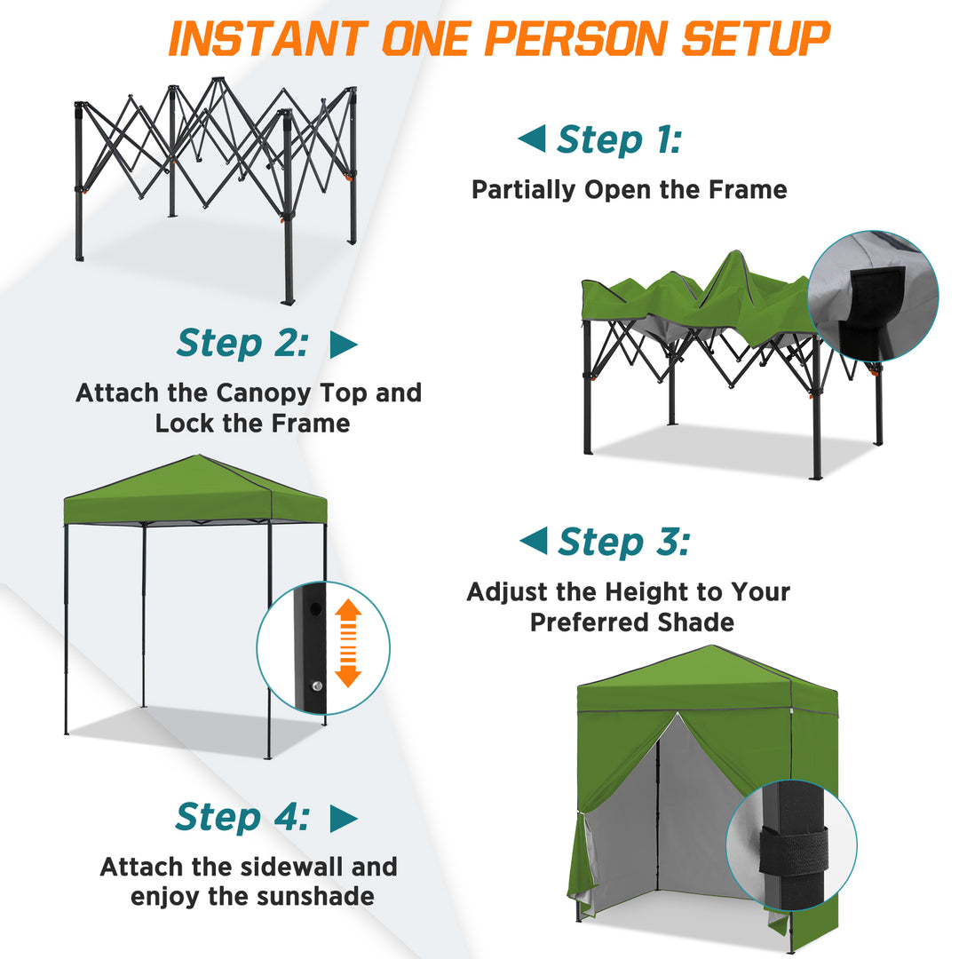COOS BAY Pop Up Canopy Tent 6x4 with Four Removable Sun Walls