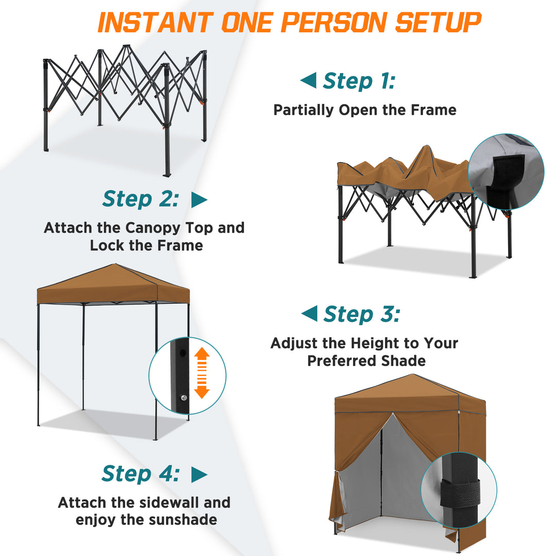 COOS BAY Pop Up Canopy Tent 6x4 with Four Removable Sun Walls