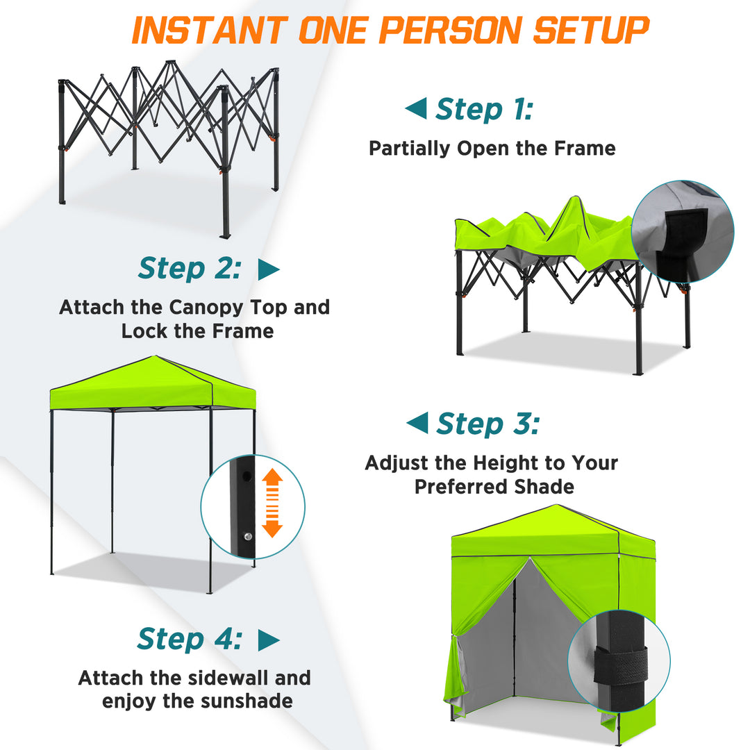 COOS BAY Pop Up Canopy Tent 6x4 with Four Removable Sun Walls