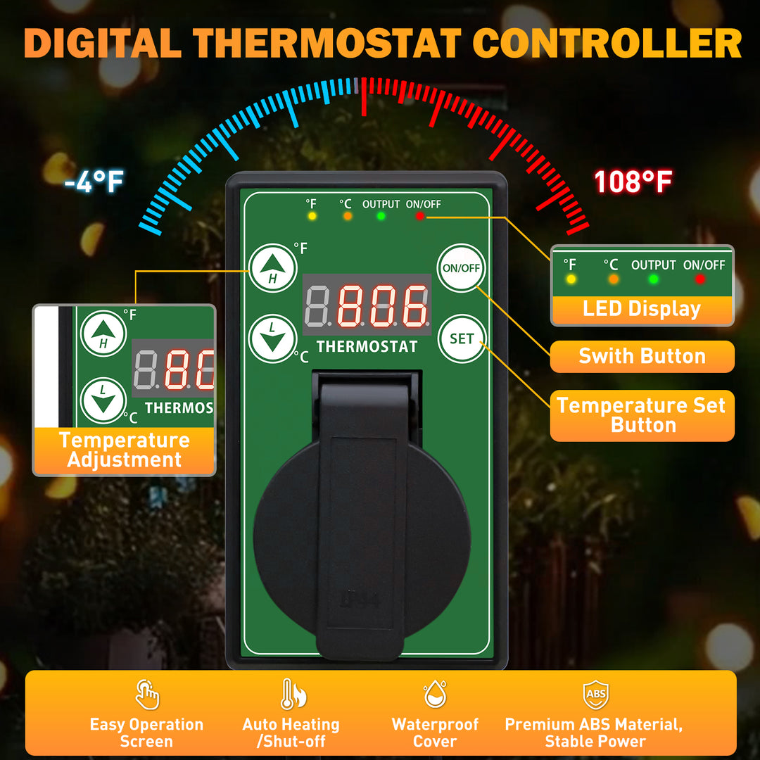 COOS BAY 1500W Radiant Spot Heater with Thermostat, 1/2 Pack, Yellow