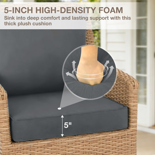COOS BAY Deep Seat Patio Chair Cushions, 4 Pack