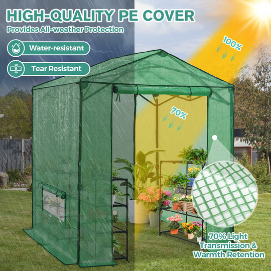 COOS BAY 6x6/ 6x8/8x8 /10x10/12x8 FT Pop Up Greenhouse with Power Access Openings