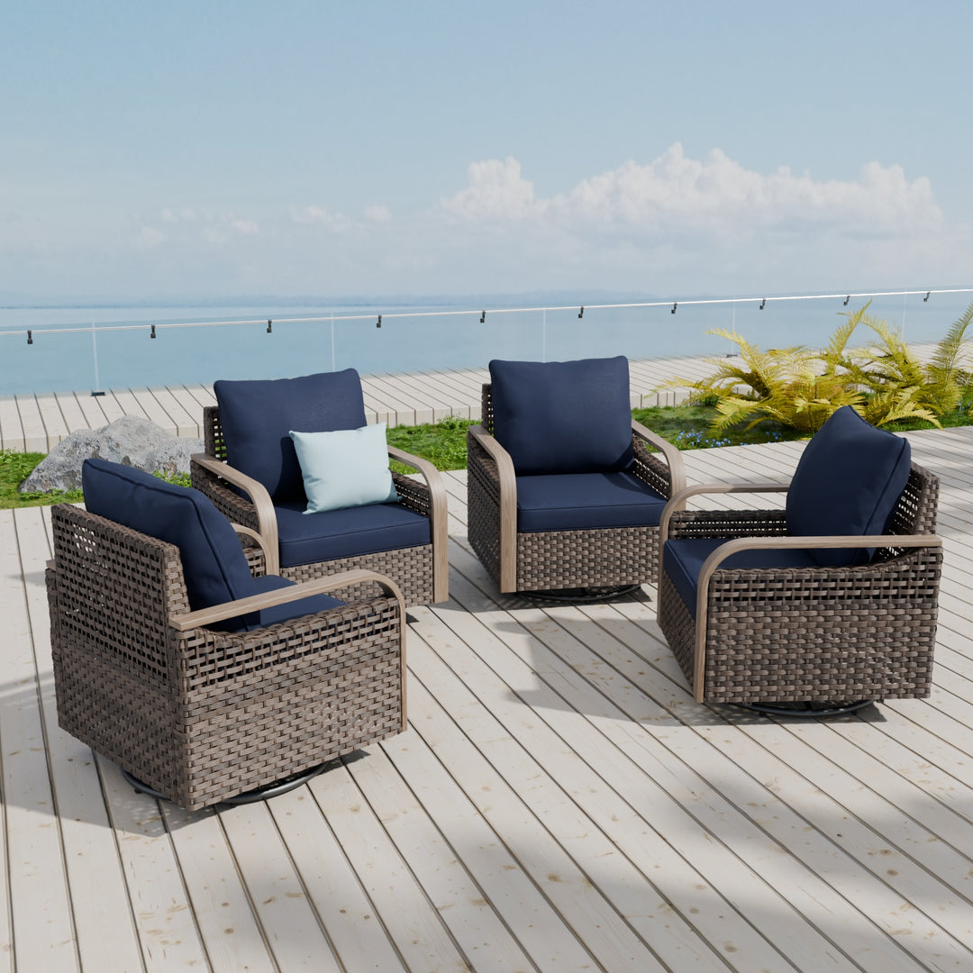 COOS BAY Modern Outdoor 4 PCS Swivel Rocker Chairs