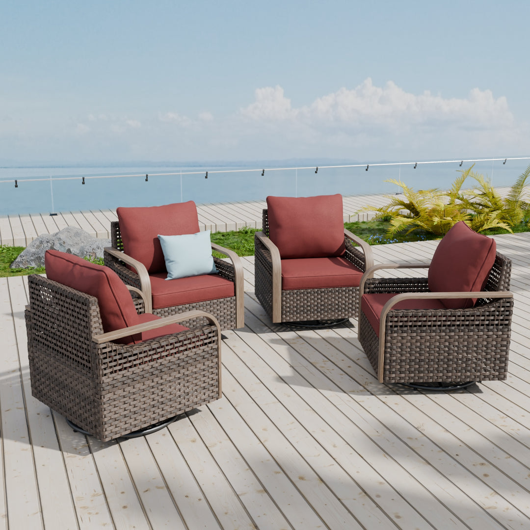 COOS BAY Modern Outdoor 4 PCS Swivel Rocker Chairs