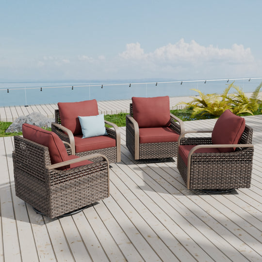 COOS BAY Modern Outdoor 4 PCS Swivel Rocker Chairs