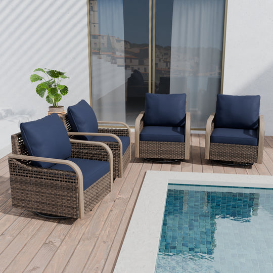 COOS BAY Modern Outdoor 4 PCS Swivel Rocker Chairs