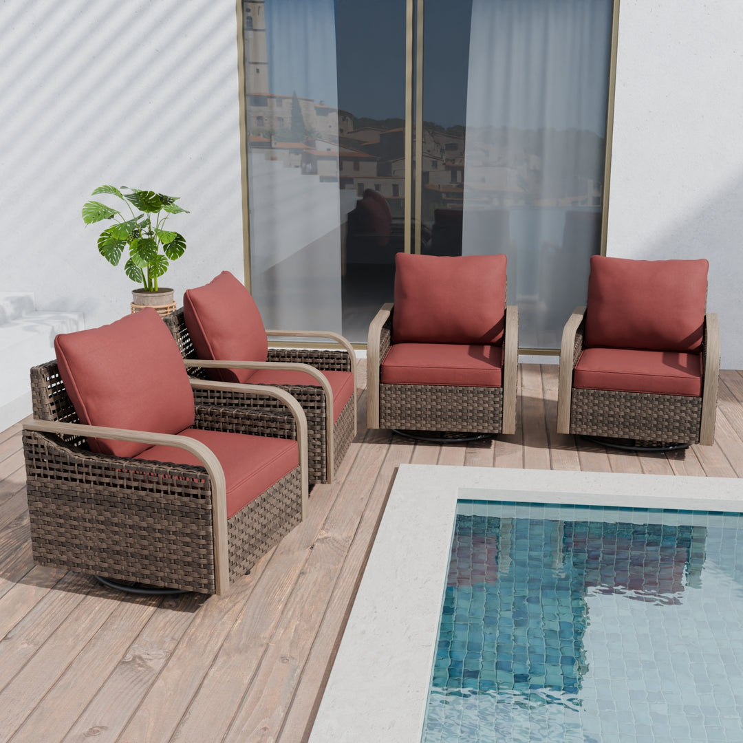 COOS BAY Modern Outdoor 4 PCS Swivel Rocker Chairs