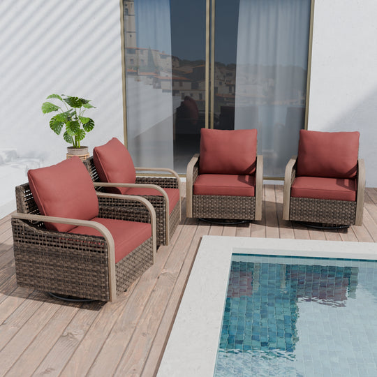 COOS BAY Modern Outdoor 4 PCS Swivel Rocker Chairs