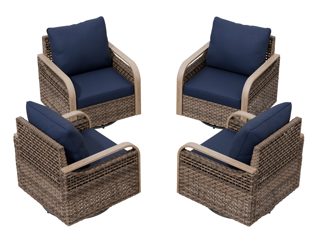 COOS BAY Modern Outdoor 4 PCS Swivel Rocker Chairs