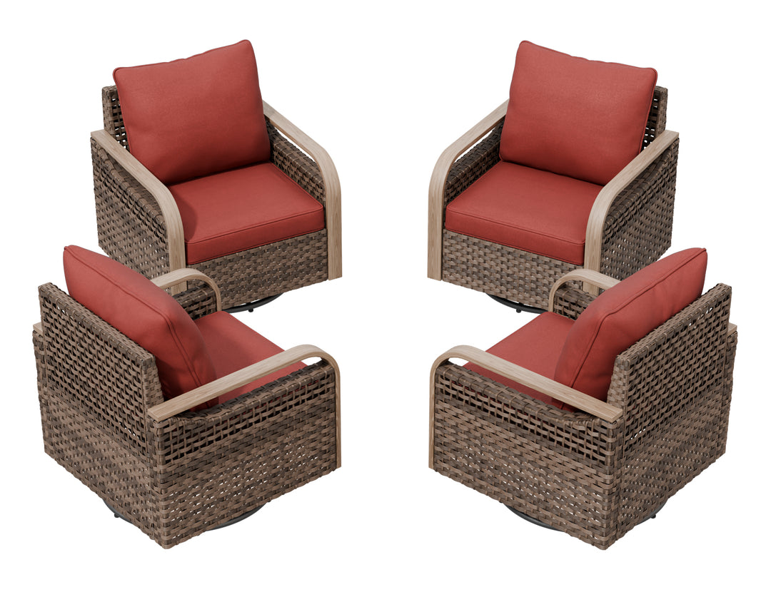 COOS BAY Modern Outdoor 4 PCS Swivel Rocker Chairs