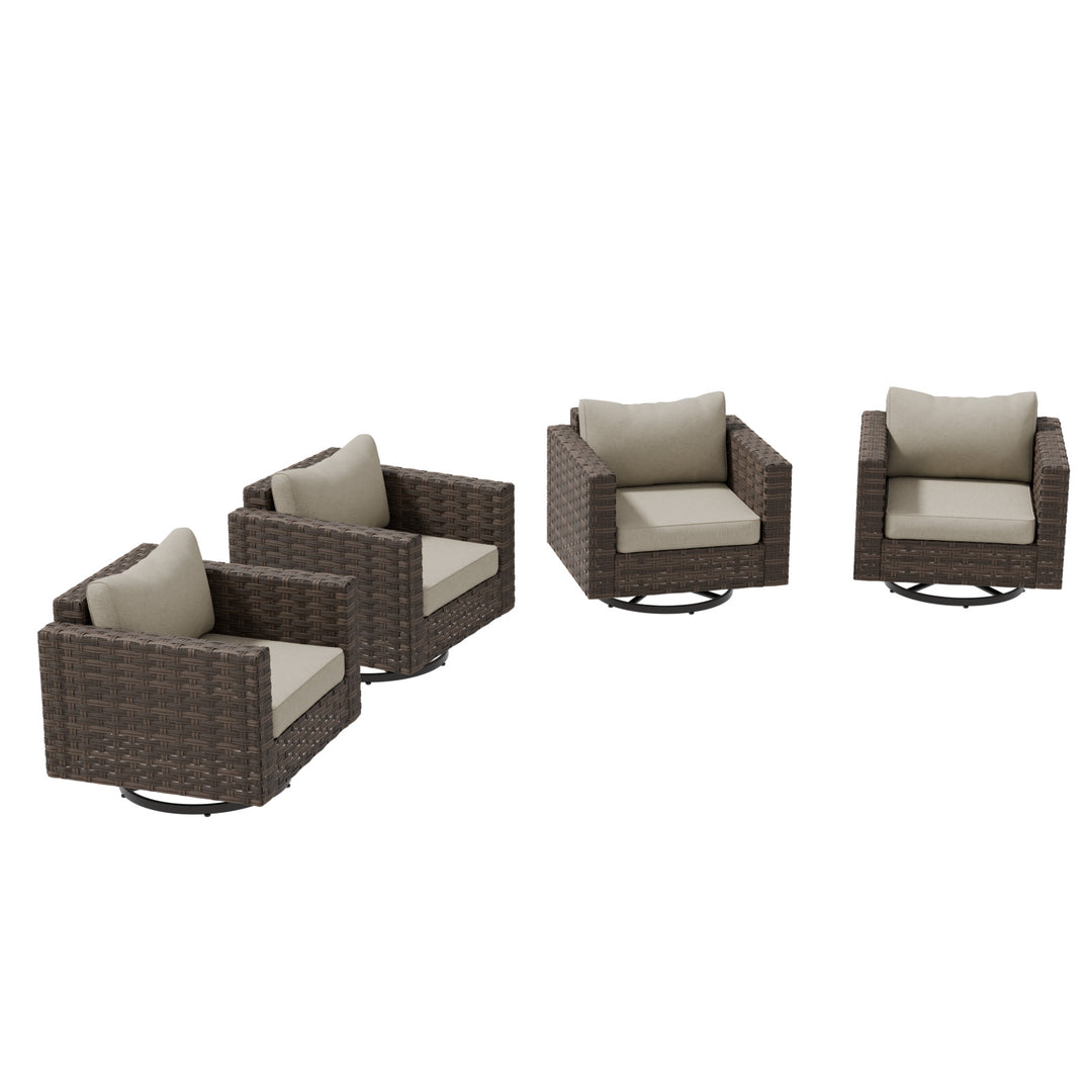 COOS BAY Lanai Chic Outdoor Swivel Rocking Chair, Set of 1, 2, 4