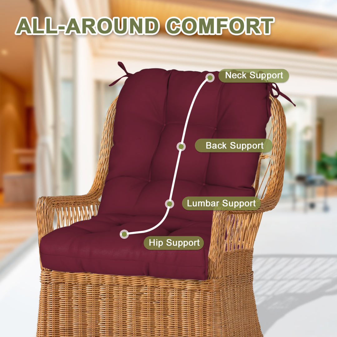 COOS BAY Tufted High Back Chair Cushions, 42x21 Inch, 1 Pack