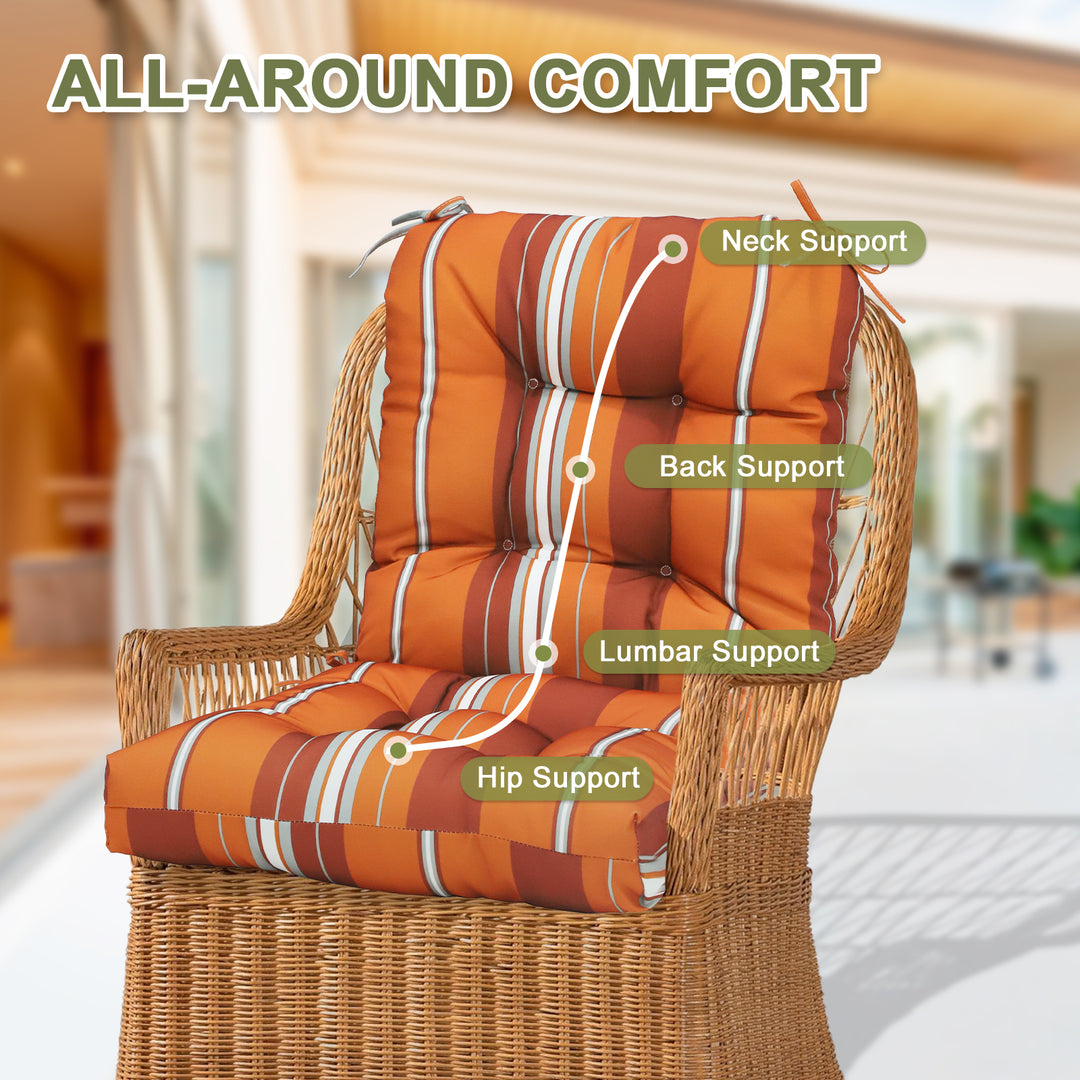 COOS BAY Tufted High Back Chair Cushions, 42x21 Inch, 4 Pack