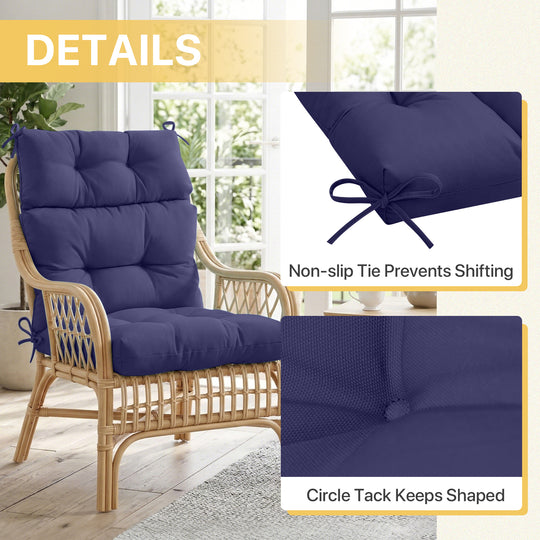 COOS BAY Outdoor Chair Cushions High Back 46x22 Inch, 2 Pack