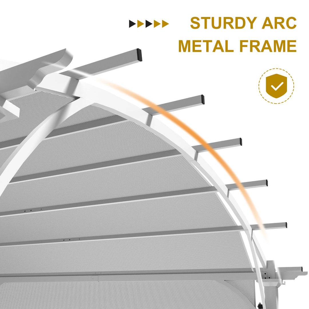 COOS BAY Outdoor Patio Pergola 11.4x11.4 ft with Retractable Textilene Canopy Top