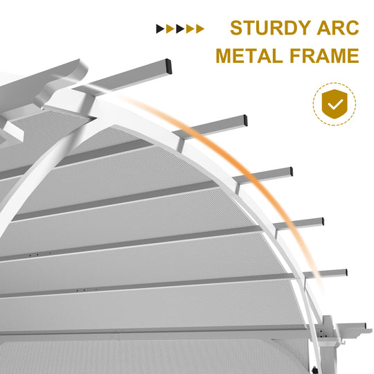 COOS BAY Outdoor Patio Pergola 11.4x11.4 ft with Retractable Textilene Canopy Top