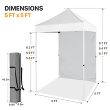 Load image into Gallery viewer, COOS BAY 5x5 Outdoor Portable Canopy Tent with One Removable Sunwall