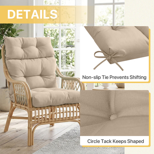 COOS BAY Outdoor Chair Cushions High Back 46x22 Inch, 4 Pack