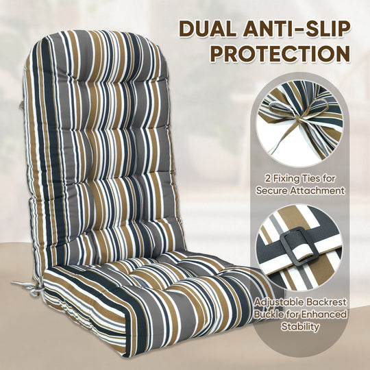 COOS BAY High Back Adirondack Chair Cushions, 49x20x5, Set of 2