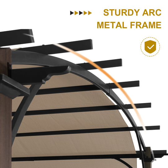 COOS BAY Outdoor Patio Pergola 11.4x11.4 ft with Retractable Textilene Canopy Top