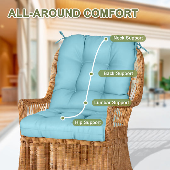 COOS BAY Tufted High Back Chair Cushions, 42x21 Inch, 1 Pack