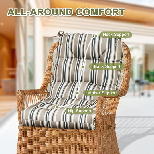 COOS BAY Tufted High Back Chair Cushions, 42x21 Inch, 1 Pack