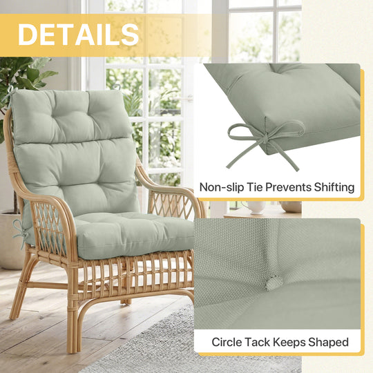 COOS BAY Outdoor Chair Cushions High Back 46x22 Inch, 2 Pack