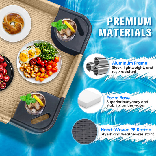 COOS BAY 24''x24'' Square Floating Drink Holder for Pool and Hot Hub
