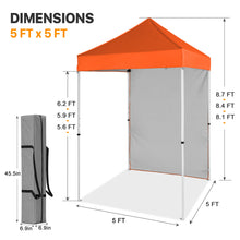 Load image into Gallery viewer, COOS BAY 5x5 Outdoor Portable Canopy Tent with One Removable Sunwall