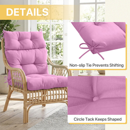 COOS BAY Outdoor Chair Cushions High Back 46x22 Inch, 2 Pack