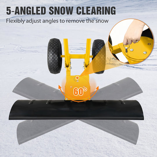 COOS BAY Wheeled Snow Shovel for Driveway
