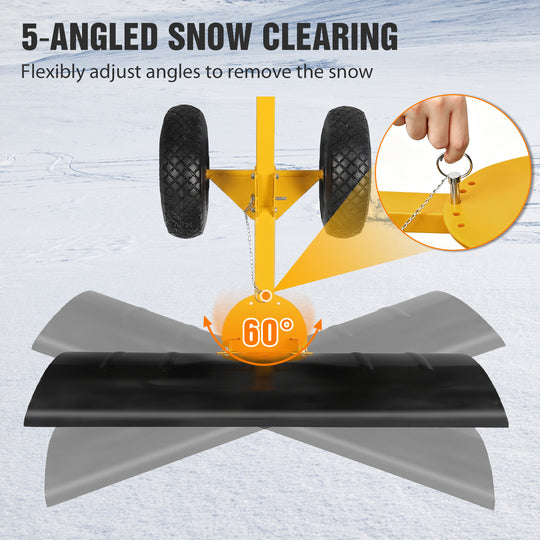 COOS BAY Wheeled Snow Shovel for Driveway